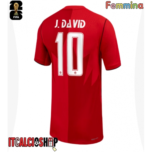 Canada Jonathan David #10 Prima Maglia Femmina Mondiali 2026 Manica Corta